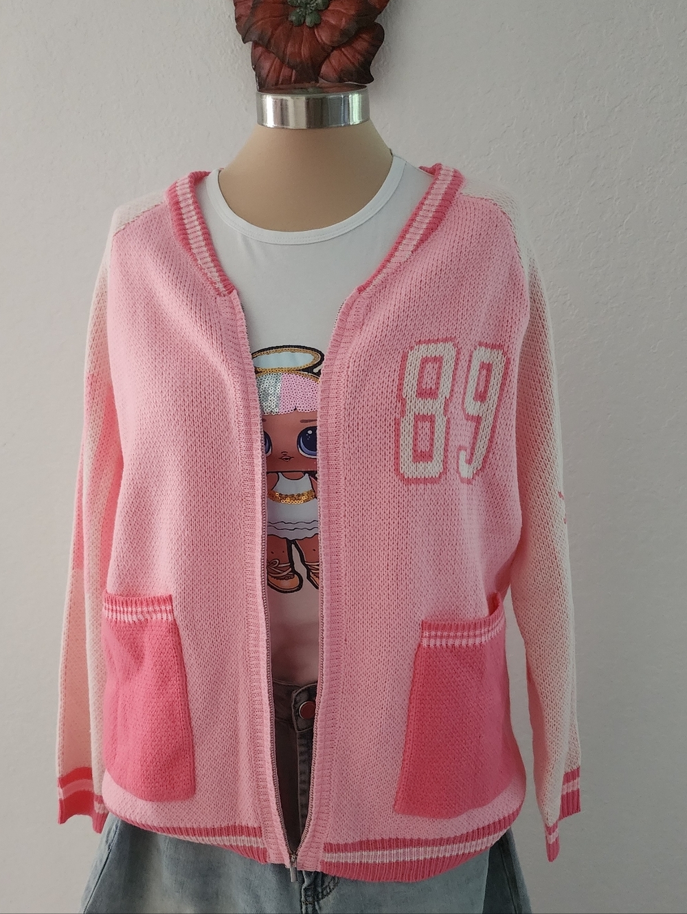 UNBRANDED | Pink Hooded Cardigan